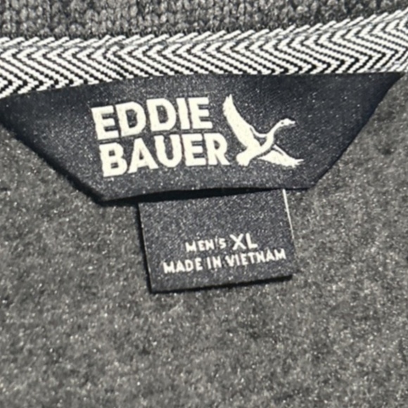 NWT Eddie Bauer Men's Pullover Size XL Gray 1/4 Zip Pocket Sweater Fleece - Picture 8 of 9